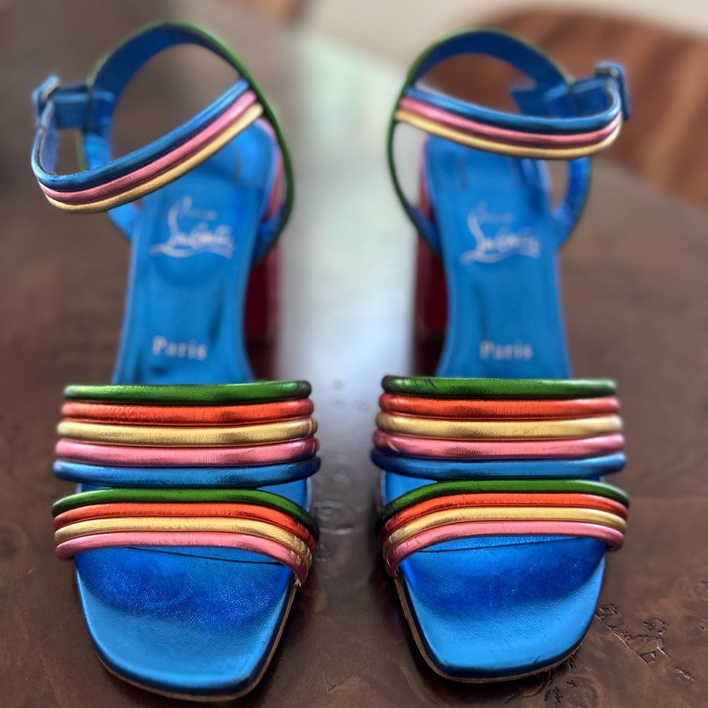 Christian Louboutin Multicolor Manola 85 Sandal 38 Pride Month